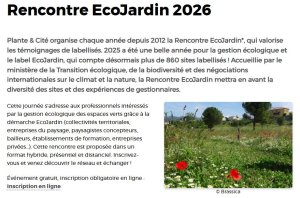 
Lien vers: https://www.label-ecojardin.fr/article/rencontre-ecojardin-2026?utm_source=brevo&utm_campaign=Invitation%20rencontre%20EcoJardin%202026&utm_medium=email
